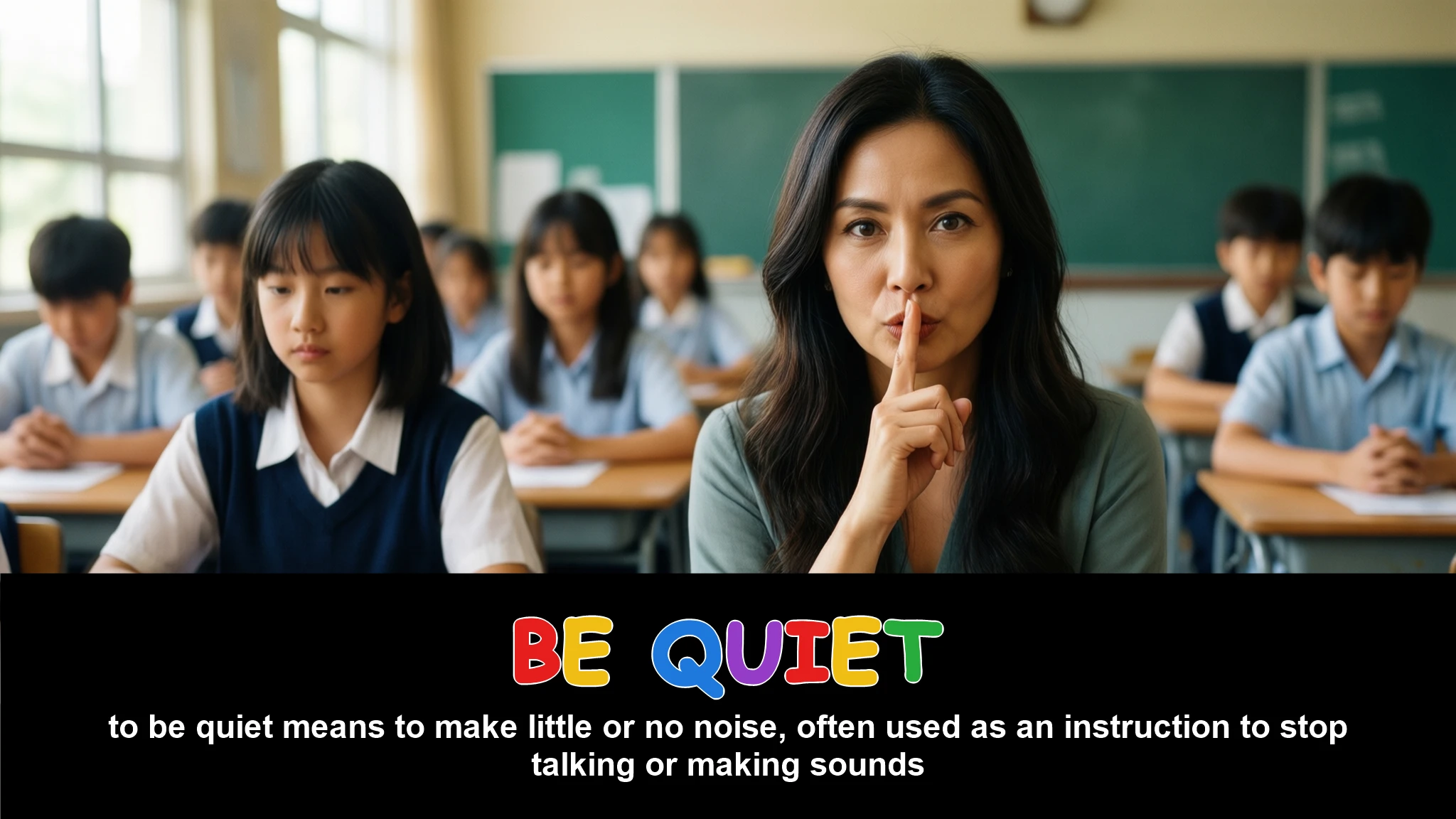 English Illustration for be quiet